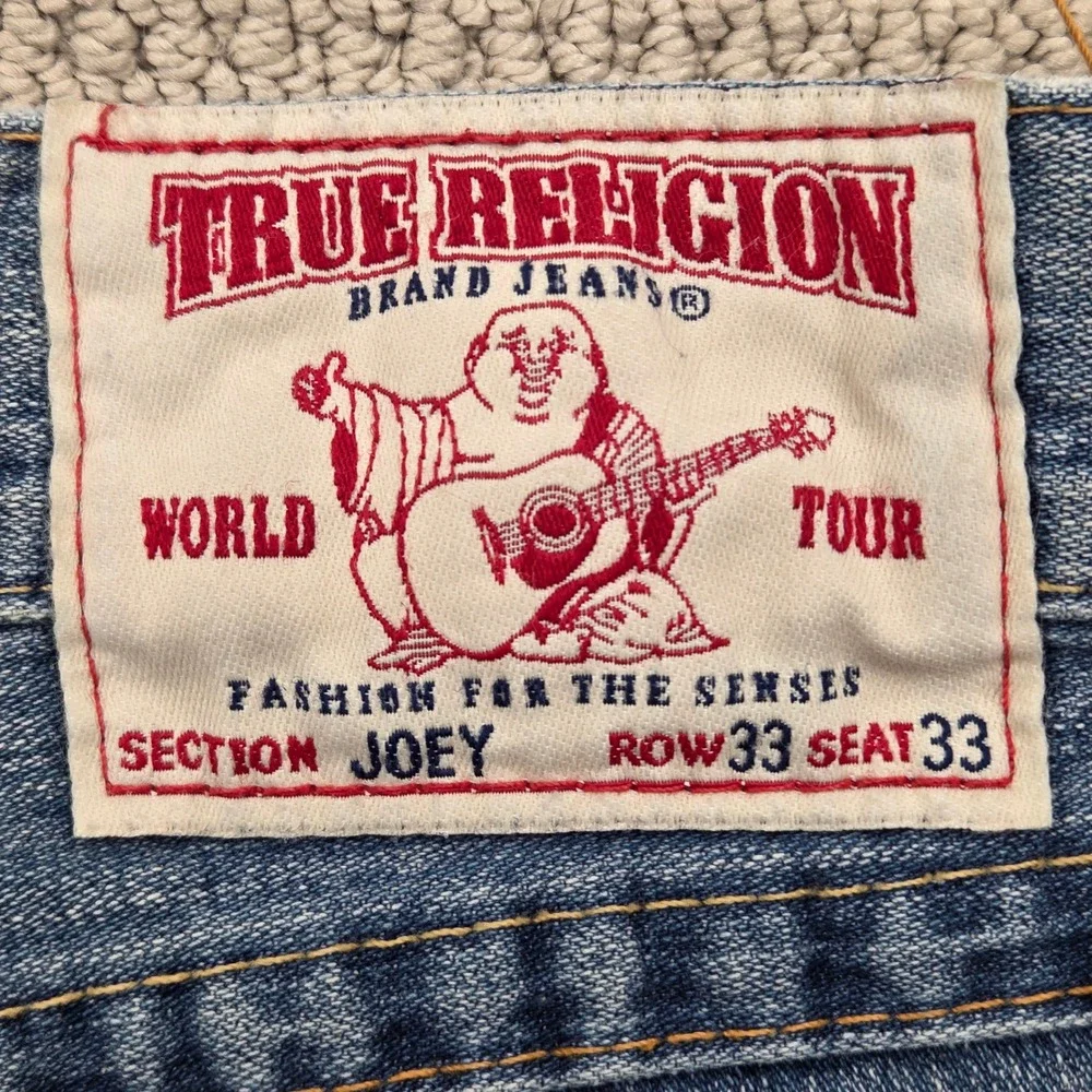 Vintage True Religion Joey Flare Jeans Blue Denim Mens 36x30 Y2K USA MADE